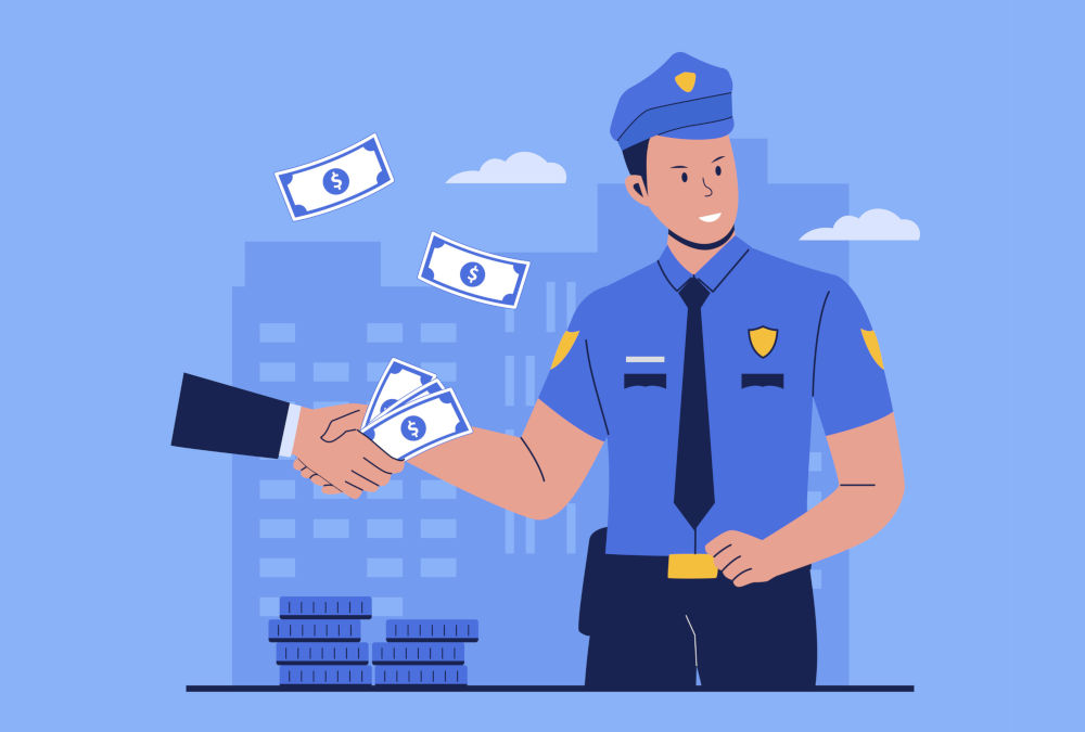 Illustration representing financing options for security companies, including invoice factoring and revenue-based funding